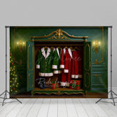 Aperturee - Aperturee Elegant Santas Closet Sweet Christmas Vibe Backdrop